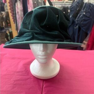 Betmar New York Green Wool Cloche Hat Velvet Trim Embellished Vintage Style Betmar New York Green Wool Cloche Hat Velvet Trim  main image 3